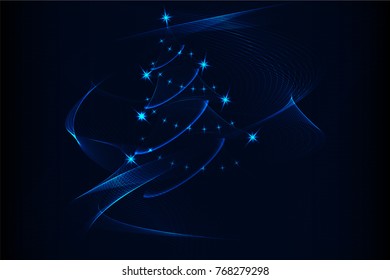 abstract image of a new year tree on a dark background