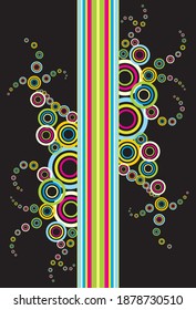 abstract image on a black background circles in the form of an octopus