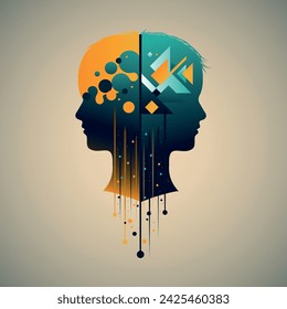 Abstract image of opposites. Vector illustration.