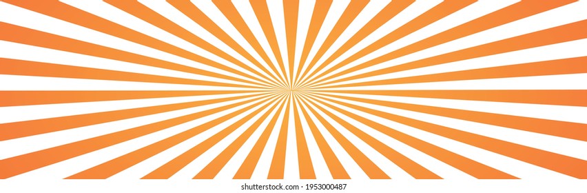 Abstract image, orange rays of the sun on a white background - Vector illustration