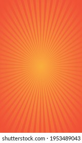 Abstract image, orange rays of the sun on a red background - Vector illustration