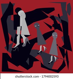 abstract image of people walking