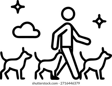Imagen Abstractas de una persona que camina varios perros en un parque con luces bokeh suaves que se filtran a través del concepto de árboles. Una toma al aire libre animada presenta a alguien caminando varios perros en un parque con luces bokeh suaves que se filtran a través de los árboles creando una atmósfera energética pero cariñosa que resalta la alegría de cuidar a las mascotas. en Foto Stock Concepto, espacio de copia para publicidad o Anuncio con Foto Realista como detalle de alta calidad - ar 7:2