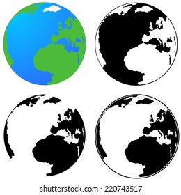 Abstract image of planet Earth. The illustration on white background.