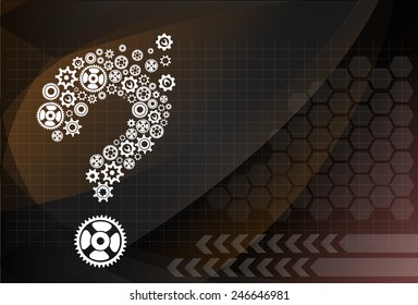 Abstract image with question mark made of gears