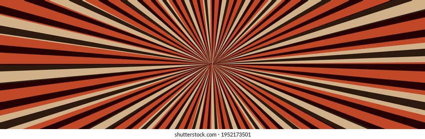 Abstract image, rays of the sun on a red background - Vector illustration