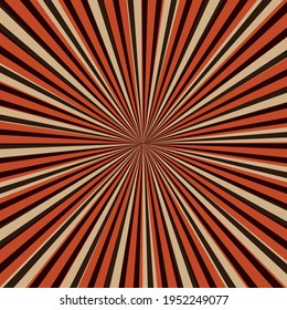 Abstract image, rays of the sun on a red background - Vector illustration