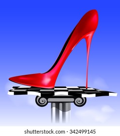 abstract image of red shoe