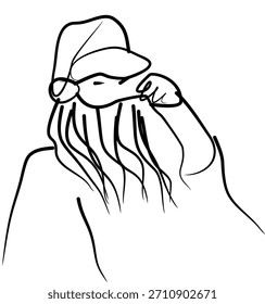 Una Imagen abstracta que se asemeja a una figura en varias culturas que cuenta historias sobre alguien que da regalos a los niños, especialmente en el Día de las Navidades