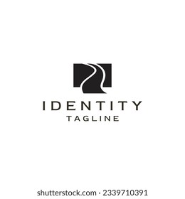 abstract image of the river logo icon flat vector template