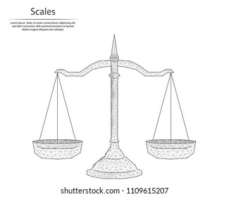 Abstract image scales in the form of lines and contours, consisting of triangles and geometric shapes. Low poly vector background.