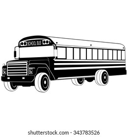 Abstract image of a school bus. The illustration on a white background.