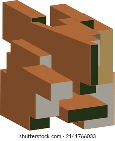 Abstract image of several figures of different colors. Vector file.