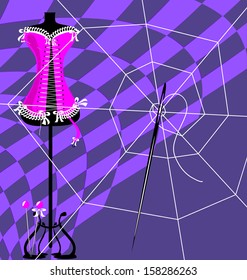 abstract image of sewing craft and women's dress