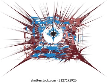 
abstract image with sharp lines, with a star in the center