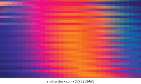 Abstract image showcasing vivid colors and reflections on water, capturing the essence of sunset with dynamic horizontal streaks and vibrant hues.