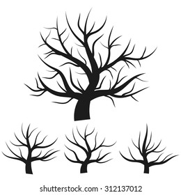 The abstract image - a silhouette of a lonely tree