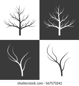 The abstract image - a silhouette of a lonely tree