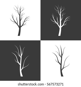 The abstract image - a silhouette of a lonely tree