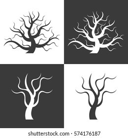 The abstract image - a silhouette of a lonely tree