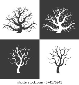 The abstract image - a silhouette of a lonely tree