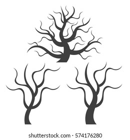 The abstract image - a silhouette of a lonely tree