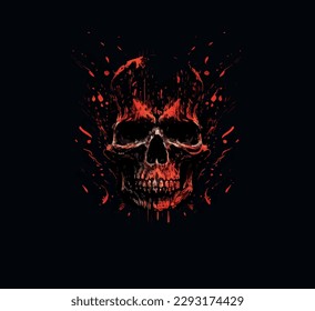 Abstract image of a skull on a dark background. Vector illustration