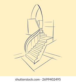Abstract image of stairs vector for card, decoration, illustration