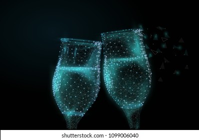 An abstract image of stanaks in the form of a starry sky or space, consisting of lines, dots and figures in the form of stars