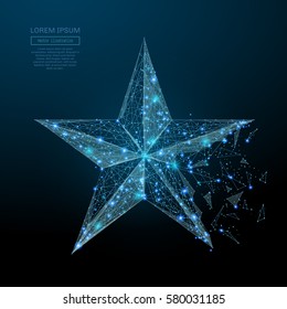 Abstract image of a star in the form of a starry sky or space, consisting of points, lines, and shapes in the form of planets, stars and the universe. Vector business