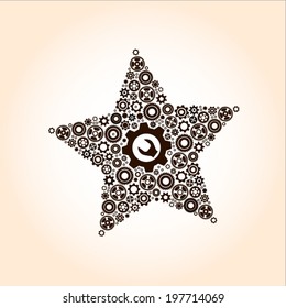 Abstract image of star made of gears