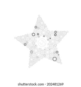 Abstract image of star made of gears