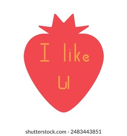 Abstract image of strawberry in postcard concept.