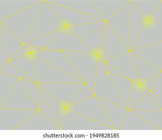 abstract image of stripes and circles of yellow color with glowing elements on a gray background