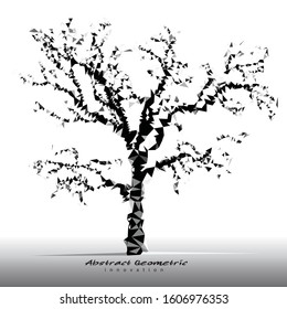Abstract image of a tree consisting of geometric, lines, and shapes 
innovation nature concept.
