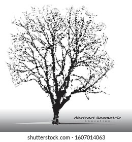 Abstract image of a tree consisting of geometric, lines, and shapes 
innovation nature concept.