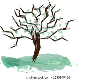Abstract image of a tree with green leaves
