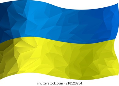 Abstract image of Ukraine flag, made with triangles