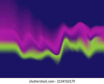 Abstract image with unusual wave pattern with purple and light green.
