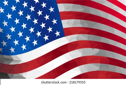 Abstract image of US flag, made with triangles