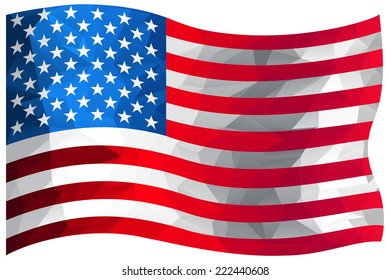 Abstract image of US flag, made with triangles