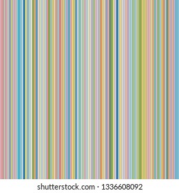Abstract image using various colored vertical lines. Background for textile, interior, wrapping design. Vector illustration.