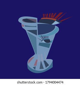 abstract image of a vase on a blue background