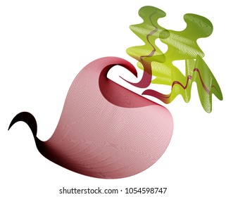 Abstract image of vegetable from transparent lines. Beetroot vector
