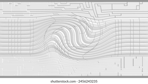 Abstract image of wavy rectangles in light colors. Hi-Fi elements. Vector illustration.