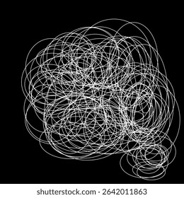 abstract image of white line scribbles on a black background