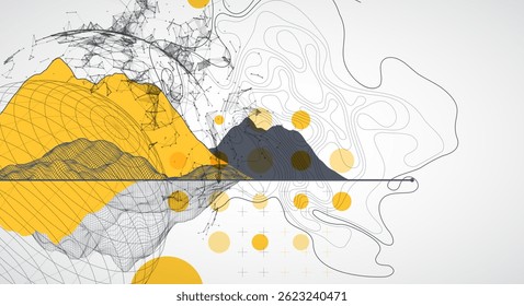 Abstract image of a wireframe sphere with a plexus effect. Science and technology creative theme. Vector.