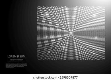 Abstract image Wyoming map from point Gray and glowing stars on a dark background. Vector illustration eps 10.