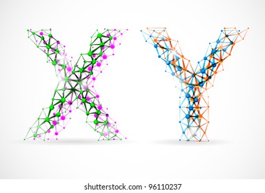 An abstract image of x and y chromosomes. Eps 10