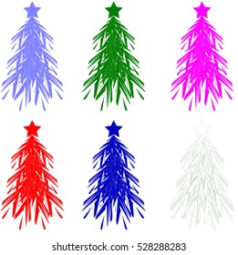 Abstract image,a stylized drawing of a Christmas tree